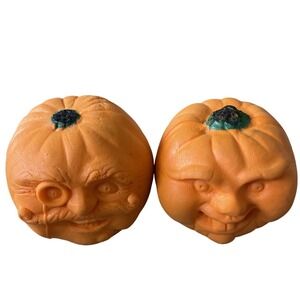 Vtg Scott Port A Fold  Todd Masters style Foam Jack O Lantern Pumpkins Halloween